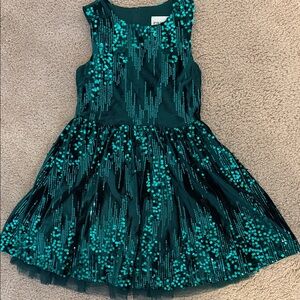 Rare Editions Christmas Green Sequin Dress